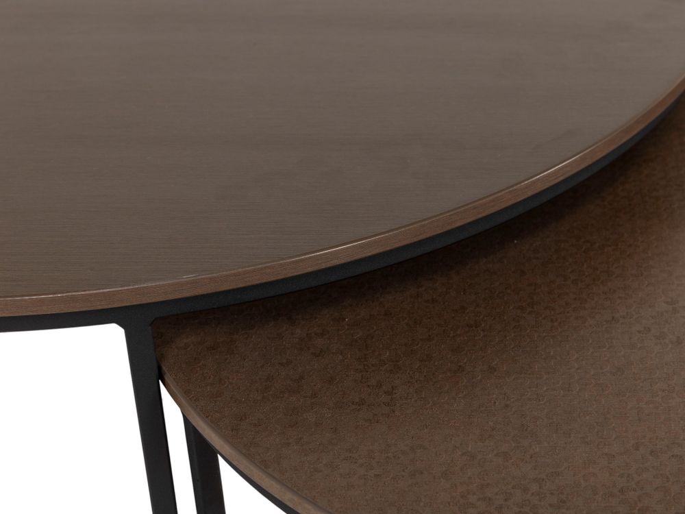 Set van 2 salontafels HARLOW - Brushed / Hammered  MXF-308-001-COP