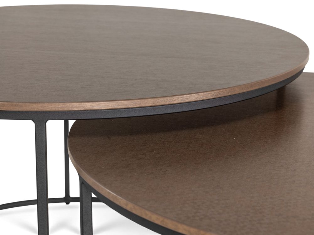 Set van 2 salontafels HARLOW - Brushed / Hammered  MXF-308-001-COP