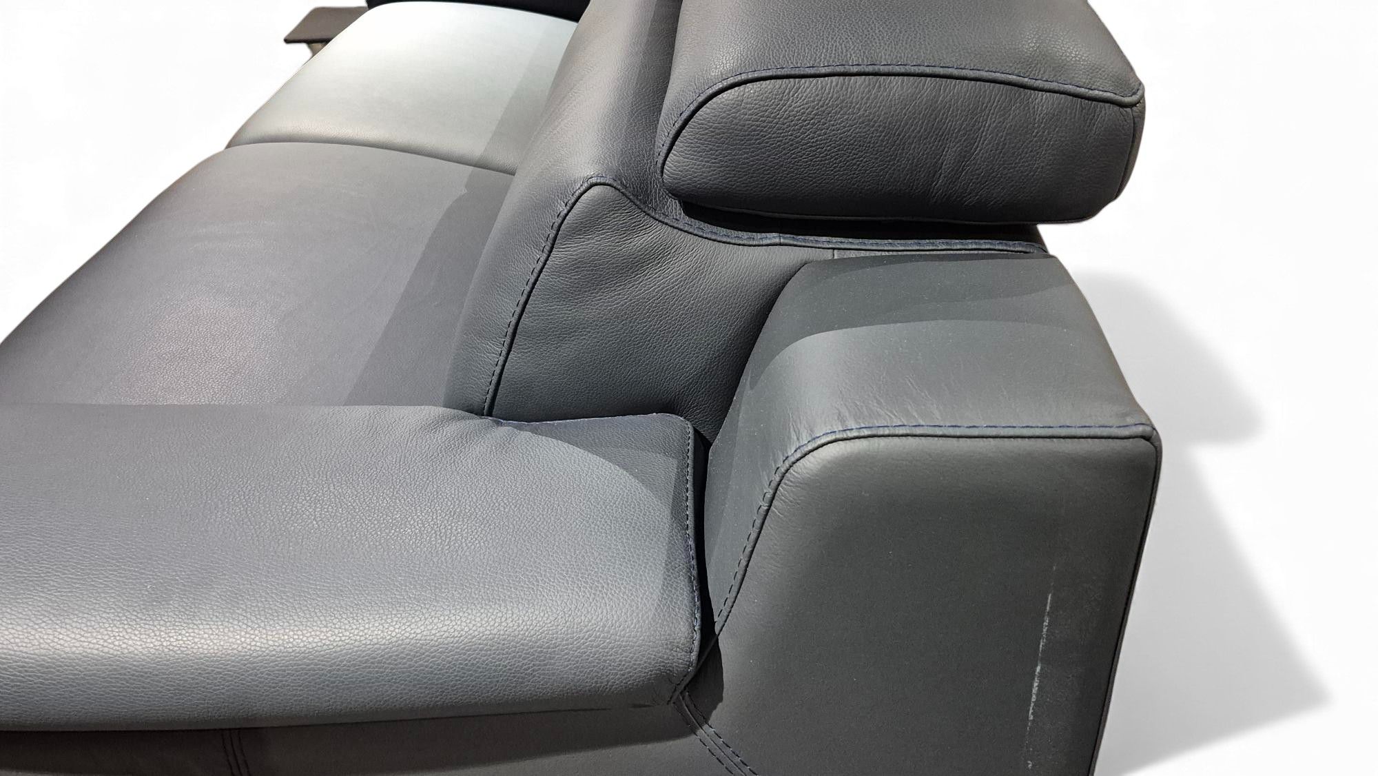 3-zit LIPARI - Leder Blauw