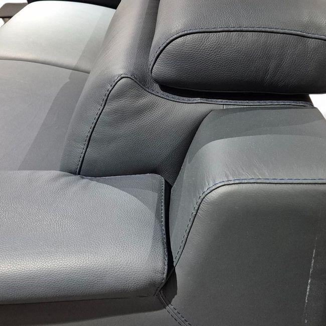 3-zit LIPARI - Leder Blauw