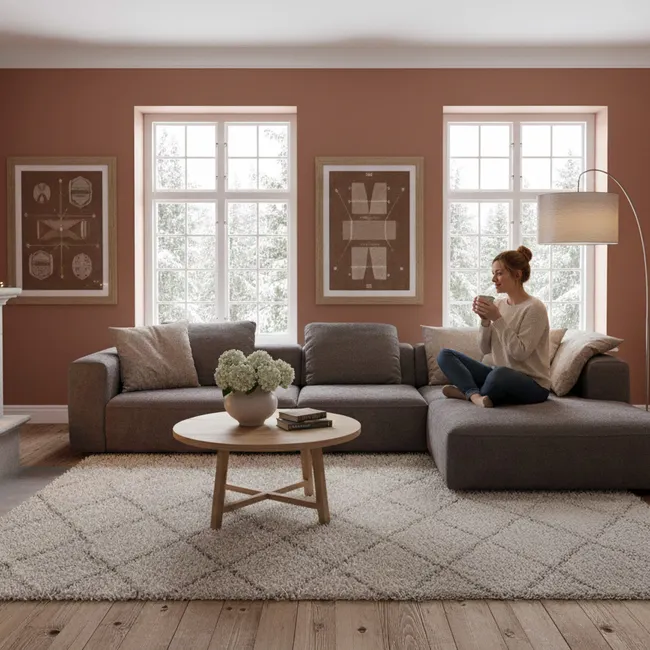 Hoekzetel MOLLY incl. 6 kussens - Bruin