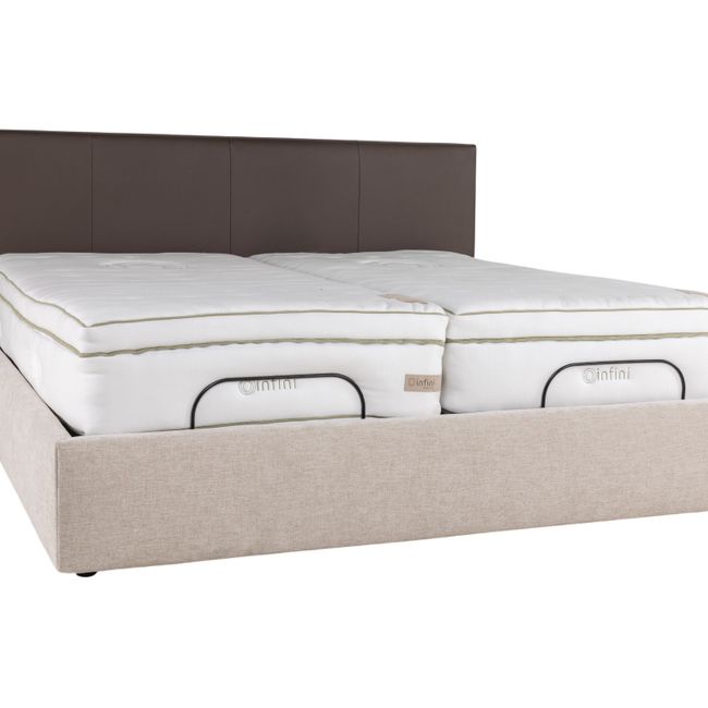 Bedkader met hoofdbord LILY - Leder Namibo moro /