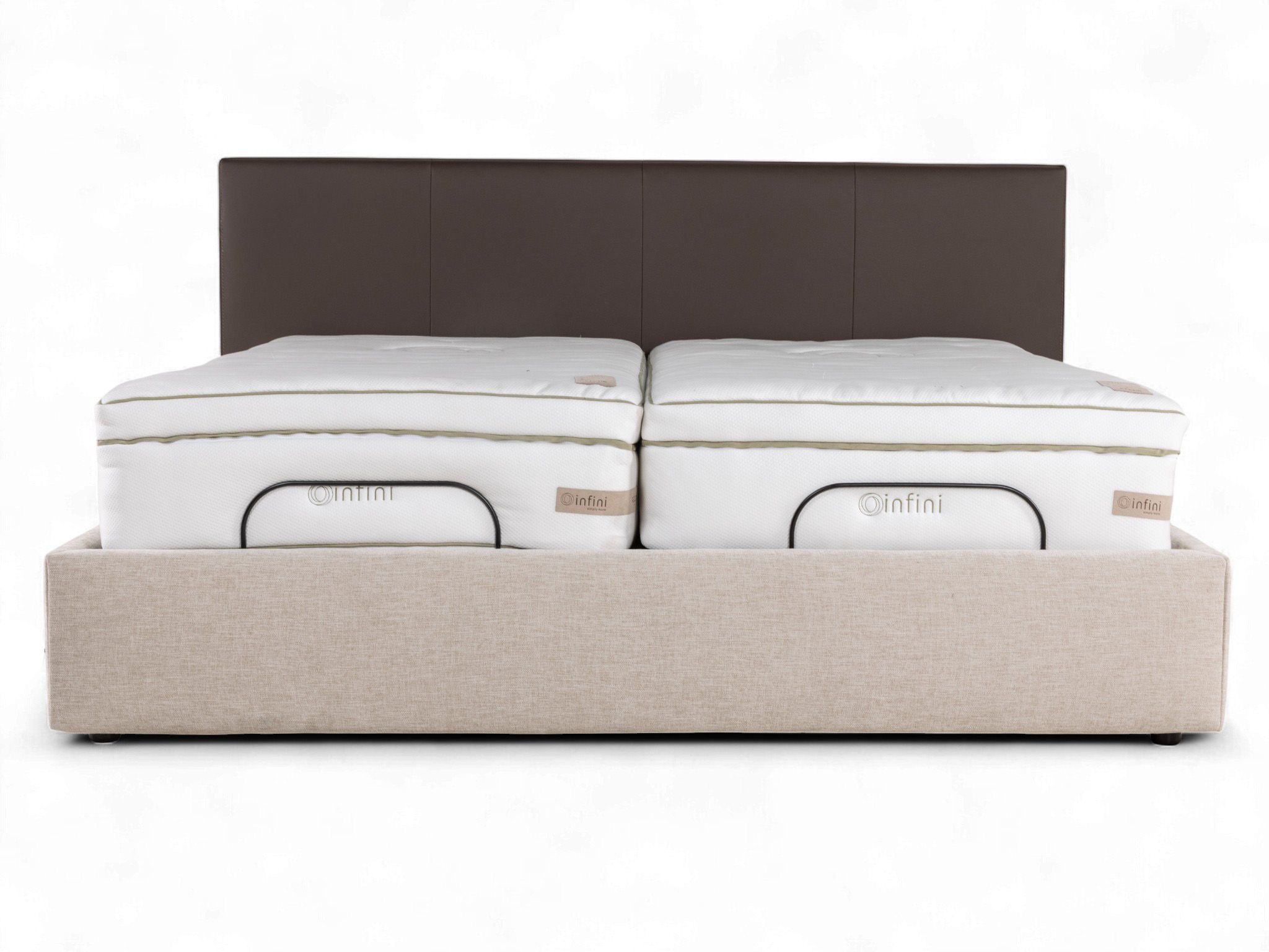 Bedkader met hoofdbord LILY - Leder Namibo moro /  C-RCB-81-BEDTZ