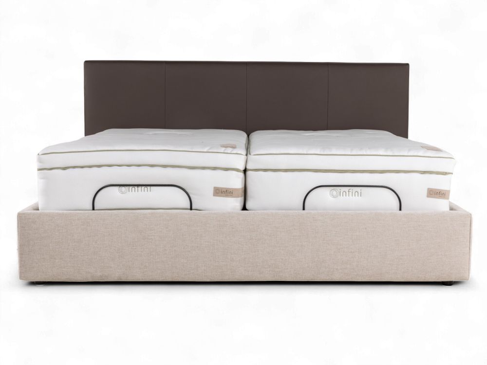 Bedkader met hoofdbord LILY - Leder Namibo moro /  C-RCB-81-BEDTZ