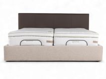 Bedkader met hoofdbord LILY - Leder Namibo moro /  C-RCB-81-BEDTZ