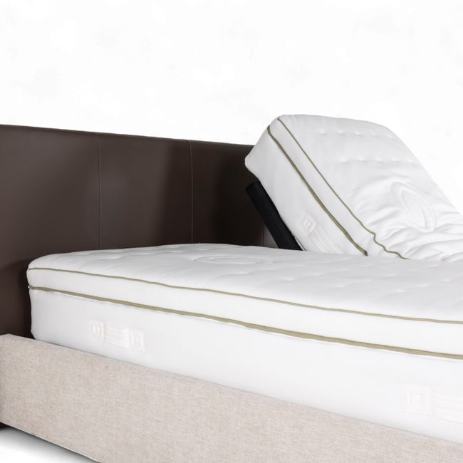 Bedkader met elektrische bodem LILY - Donkerbruin/