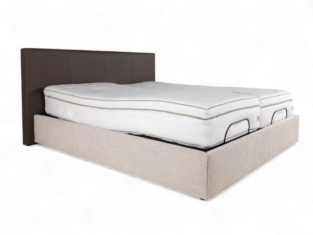 Elektrische boxspring LILY - Leder Namibo moro / s C-RCB-82-BEDTZ