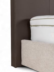 Elektrische boxspring LILY - Leder Namibo moro / s C-RCB-82-BEDTZ