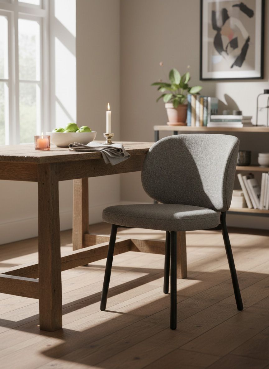 Eetkamerstoel SWANN - Grey Bouclé