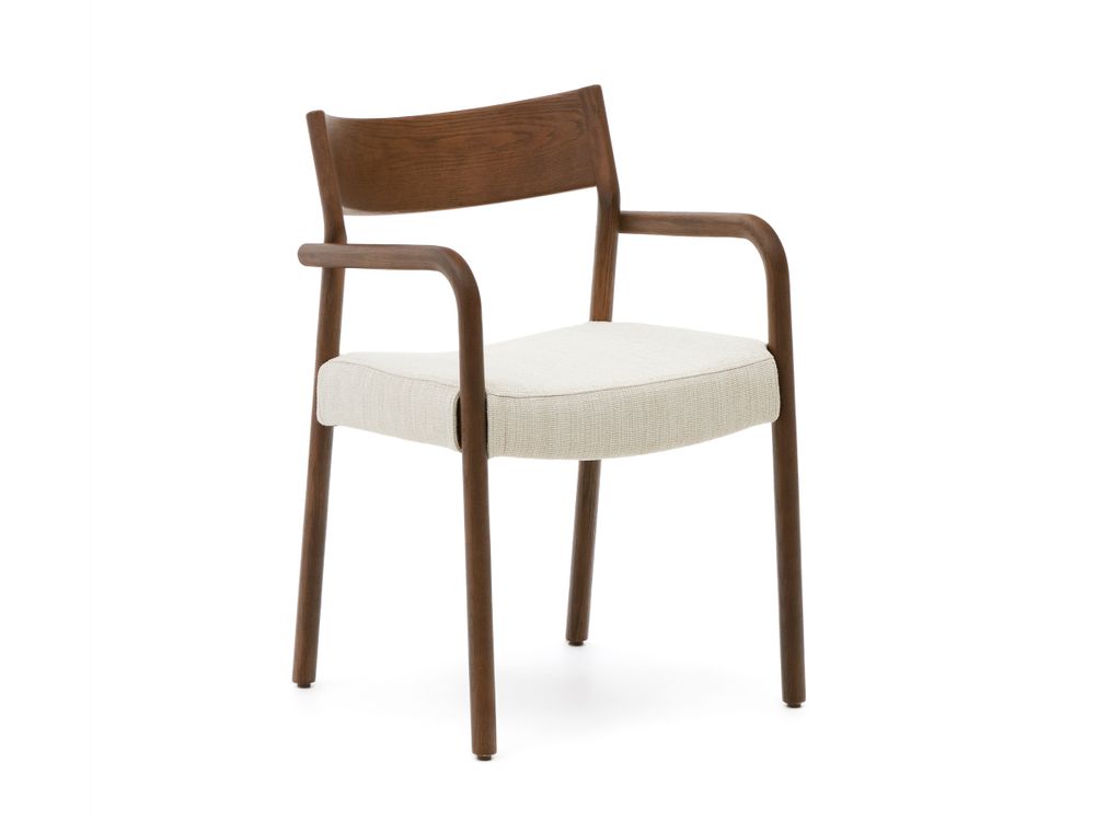 Armstoel FALCONERA - Natuurlijk eikenhout / Beige  KAV C0100139JD12