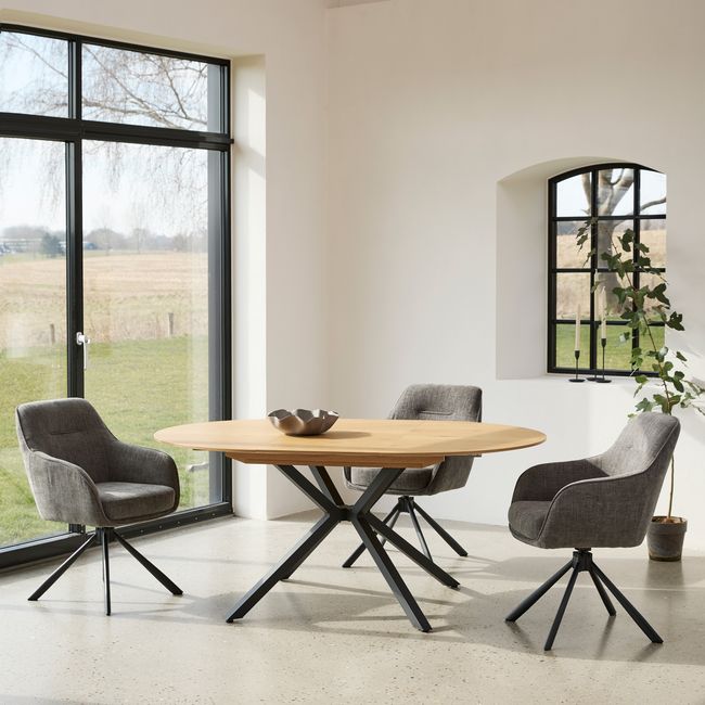 Draaibare armstoel AVOLA - Taupe