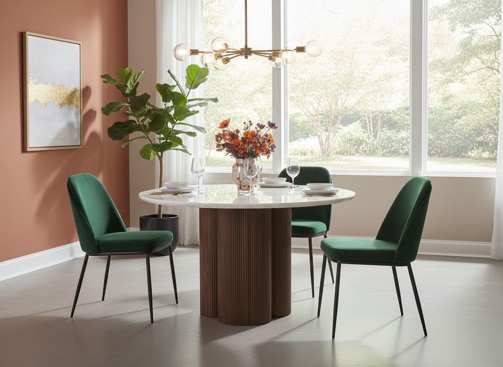 Eetkamertafel XANNI - Mangohout / Marmer ELO 96566