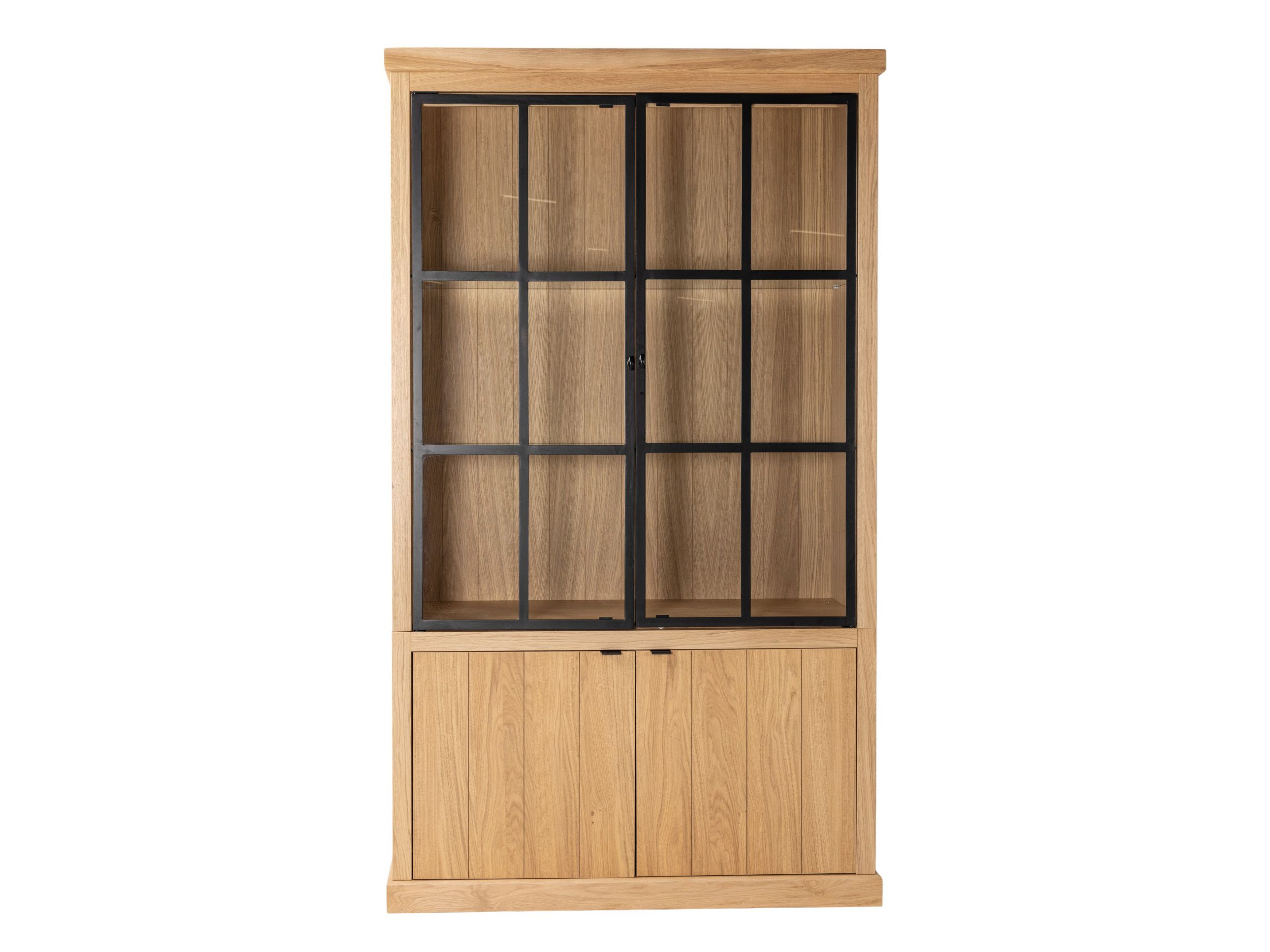 Vitrinekast BRIGHTON - Smoked oak/Glas