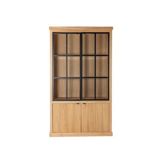 Vitrinekast BRIGHTON - Smoked oak/Glas