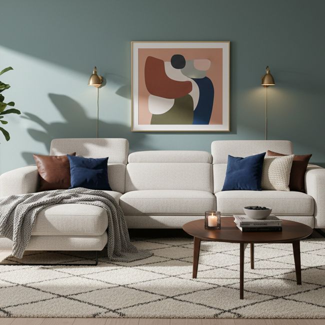 Hoekzetel met elektr. relax LESTER - Beige