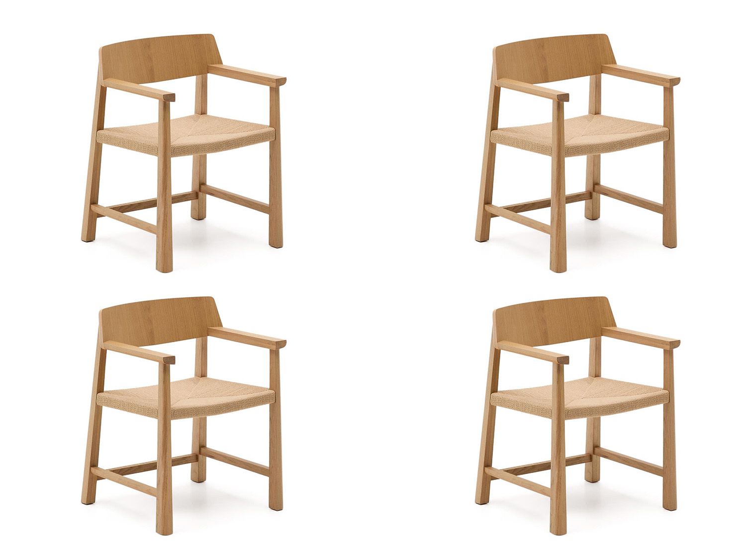 Set van 4 armstoelen IDUN - Eik naturel C-KAV-IDUN-SET4