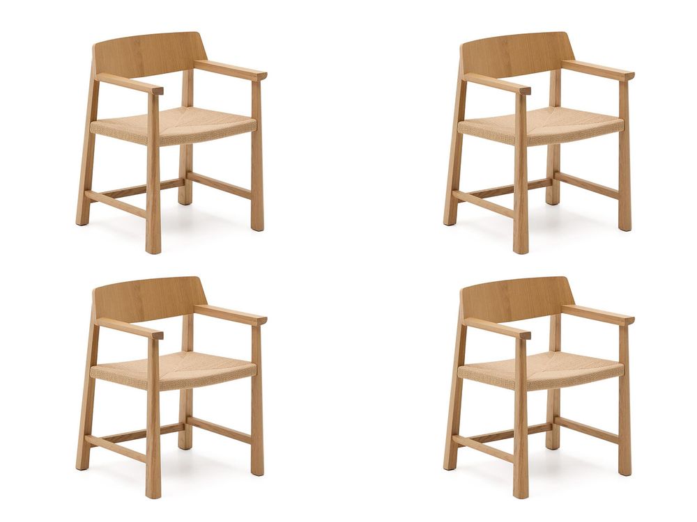 Set van 4 armstoelen IDUN - Eik naturel C-KAV-IDUN-SET4
