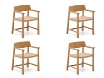 Set van 4 armstoelen IDUN - Eik naturel C-KAV-IDUN-SET4