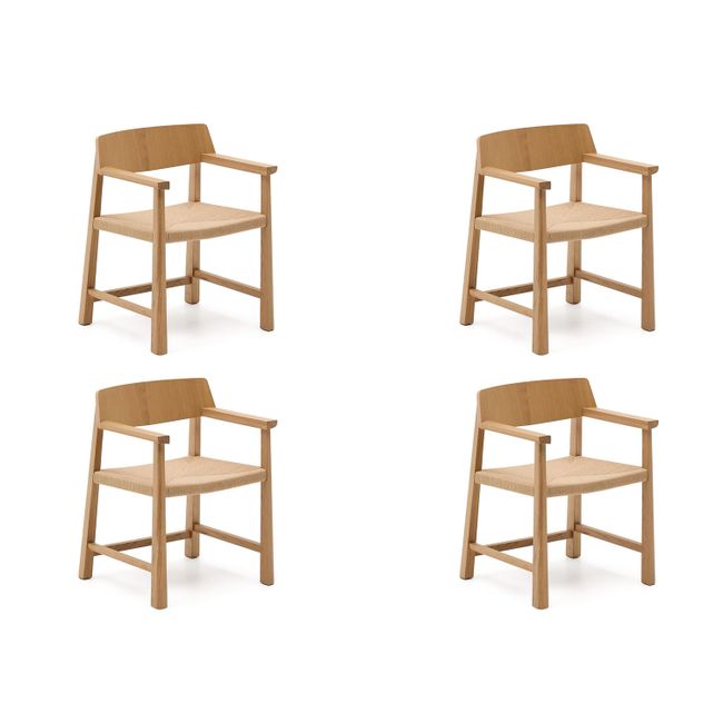 Set van 4 armstoelen IDUN - Eik naturel