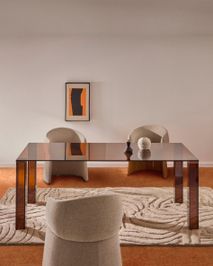 Eetkamertafel ADULARIA - Bruin Glas KAV T00240CR10