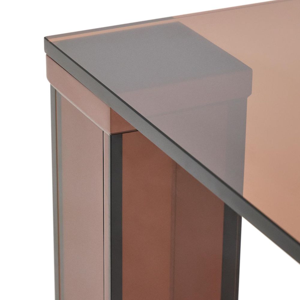 Eetkamertafel ADULARIA - Bruin Glas KAV T00240CR10