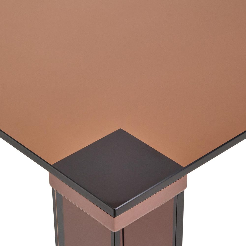 Eetkamertafel ADULARIA - Bruin Glas KAV T00240CR10