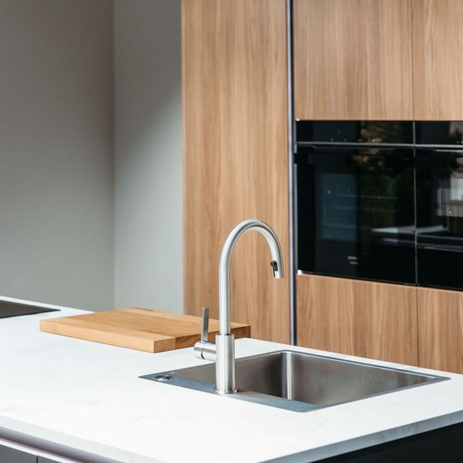 Keuken Sofie - Houtlook/Antraciet/Wit marmermotief