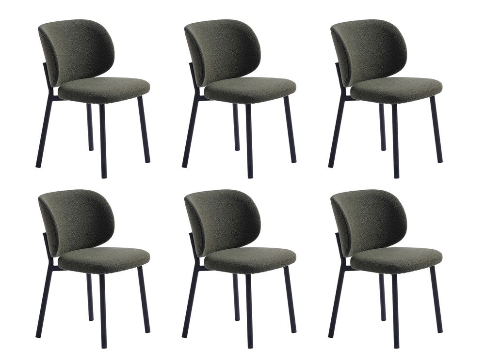 Set van 6 eetkamerstoelen SWANN - Forest green bou C-UNI-1-SET6