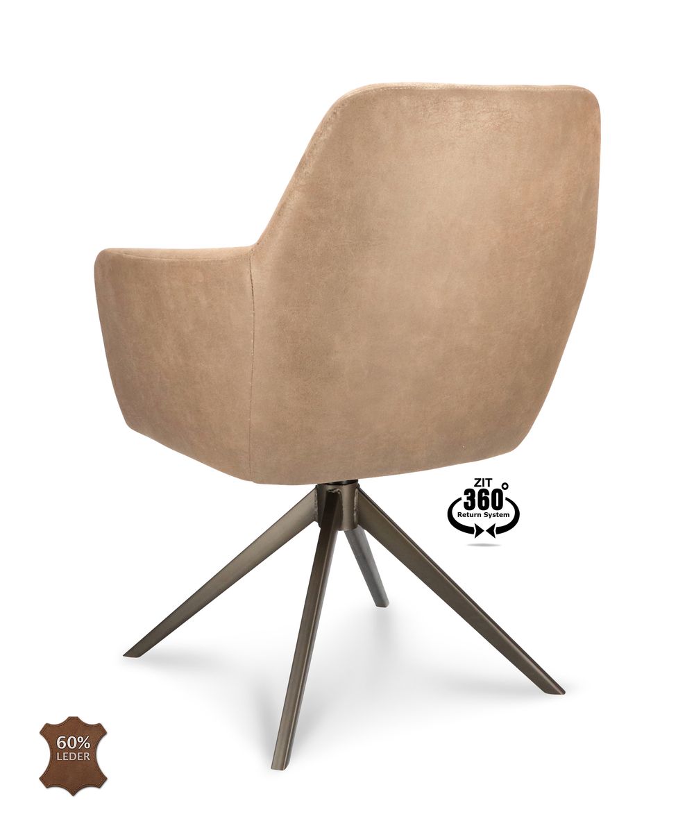 Draaibare armstoel BOWIE 360 - Lichtbruin XLC-36-0000001