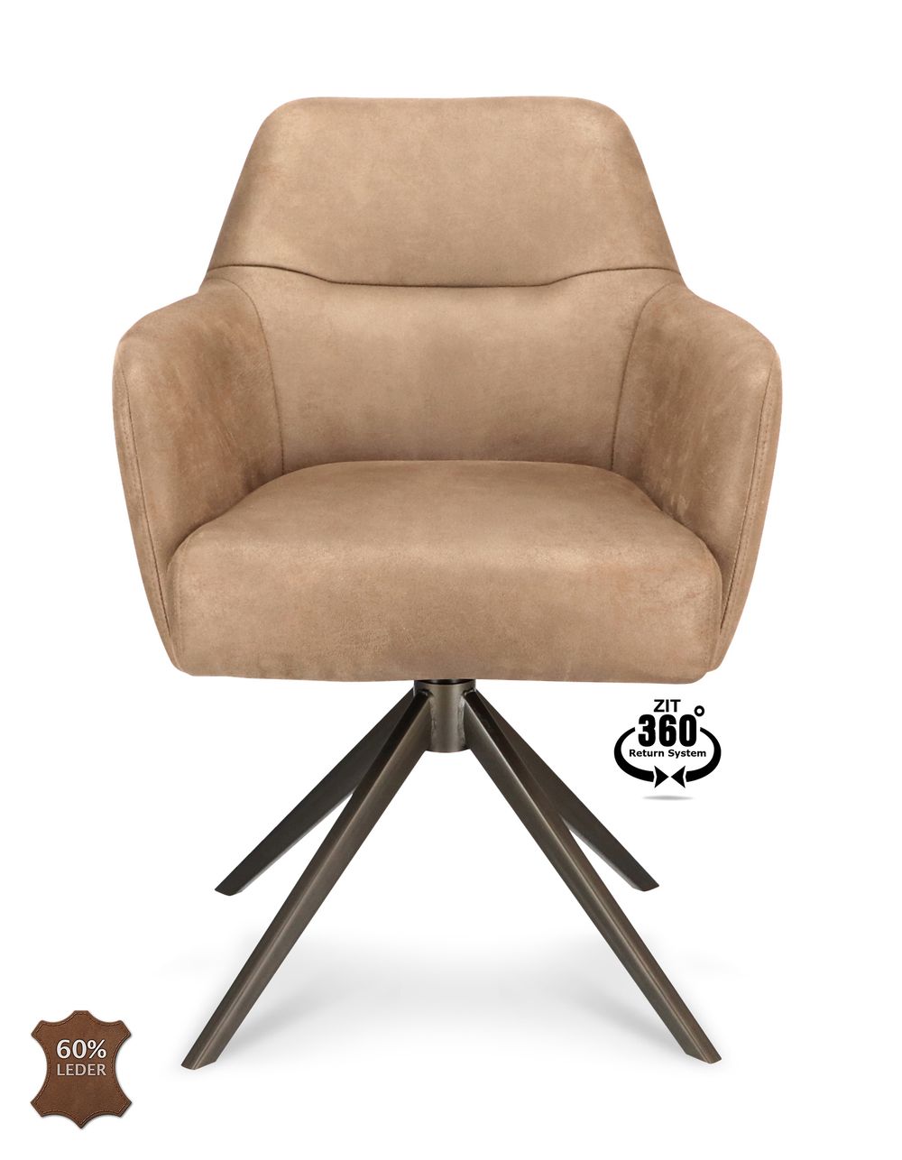 Draaibare armstoel BOWIE 360 - Lichtbruin XLC-36-0000001