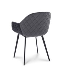 Set van 6 eetkamerstoelen CALVIN - Donkergrijs vel C-XLC-CA-SET6