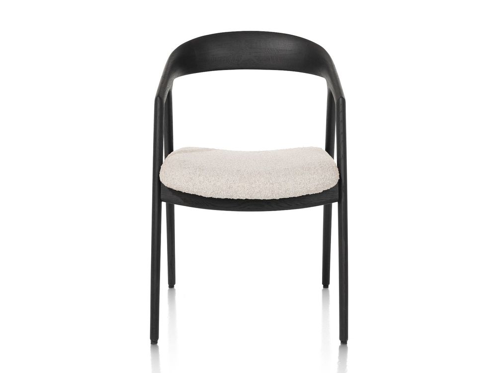Set van 4 eetkamerstoelen DANTE - Antraciet/Crème C-XOO-309-SET1