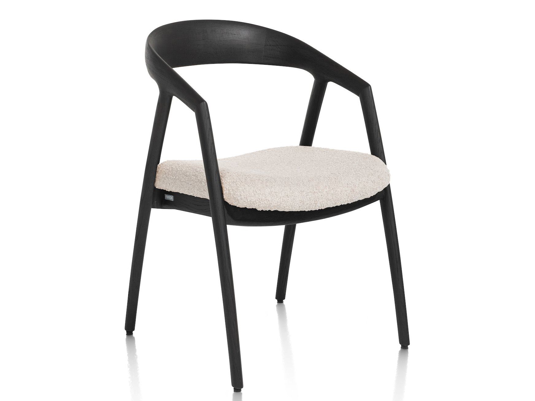Set van 4 eetkamerstoelen DANTE - Antraciet/Crème