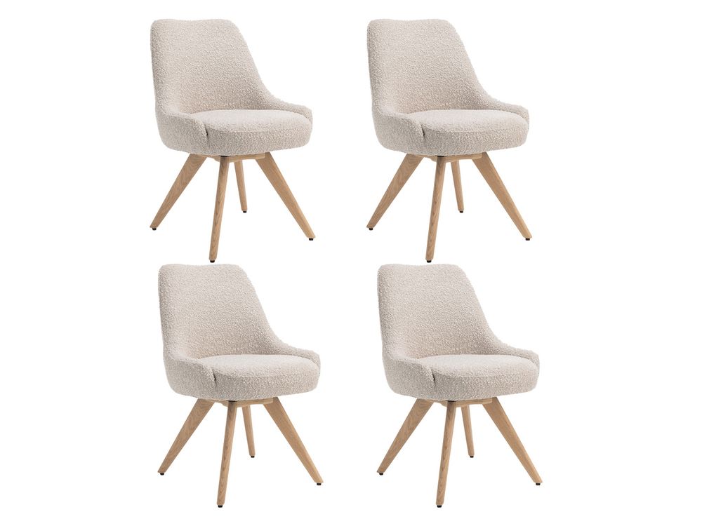 Set van 4 draaibare eetkamerstoelen ROCCO - Crème C-HEH-ROC-SET4