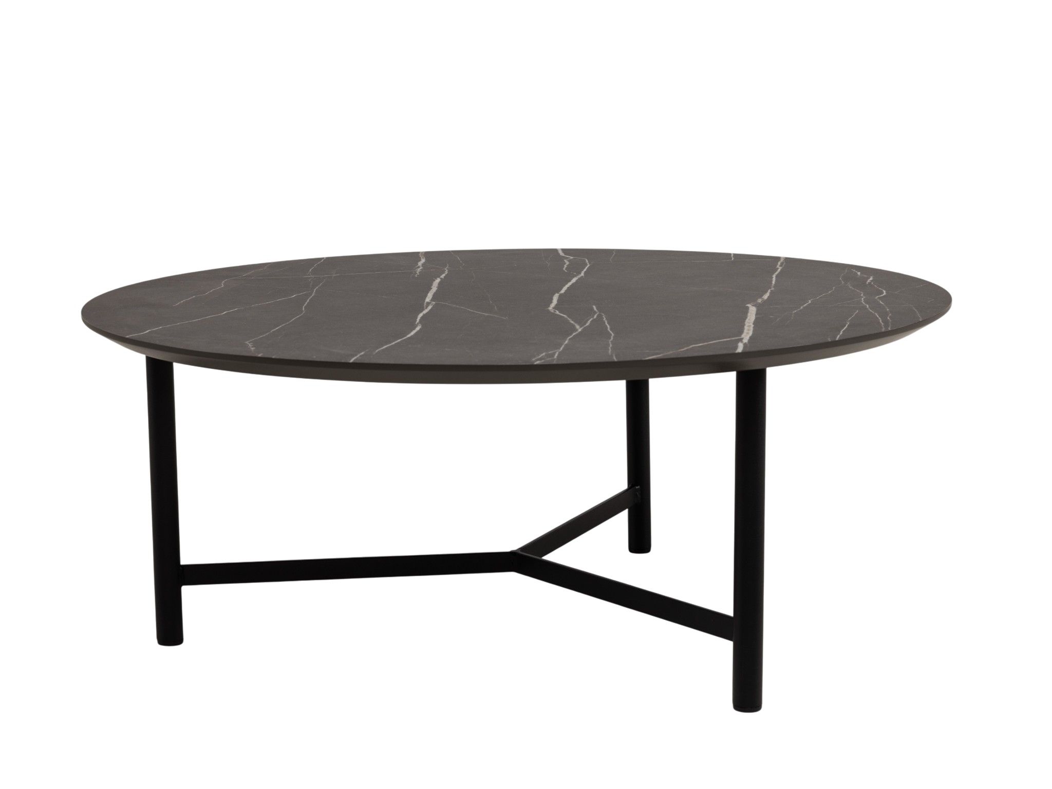 Salontafel CHESTER - Zwart/Wit marmerlook