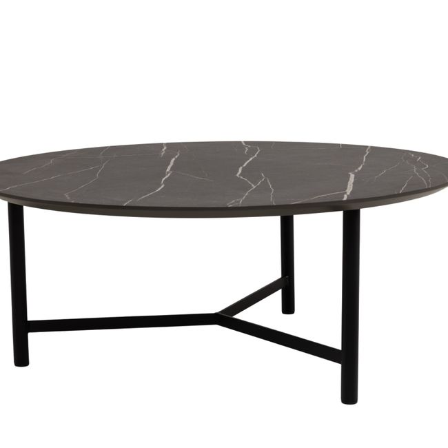 Salontafel CHESTER - Zwart/Wit marmerlook