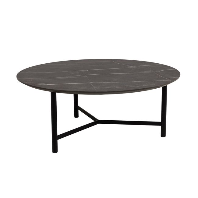 Salontafel CHESTER - Zwart/Wit marmerlook