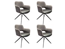 Set van 4 draaibare eetkamerstoelen SLIDE - Grijs/ C-YLI-SL-SET4