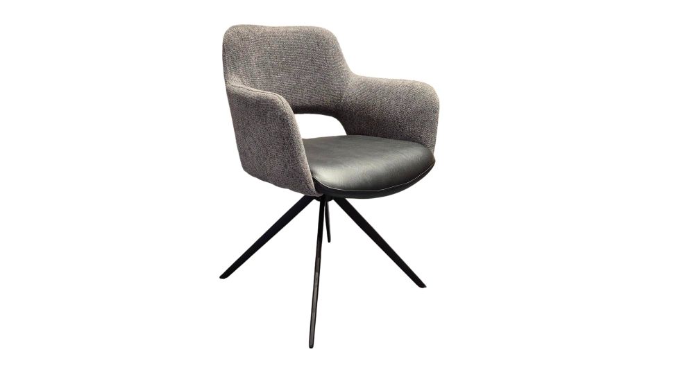 Set van 4 draaibare eetkamerstoelen SLIDE - Grijs/ C-YLI-SL-SET4