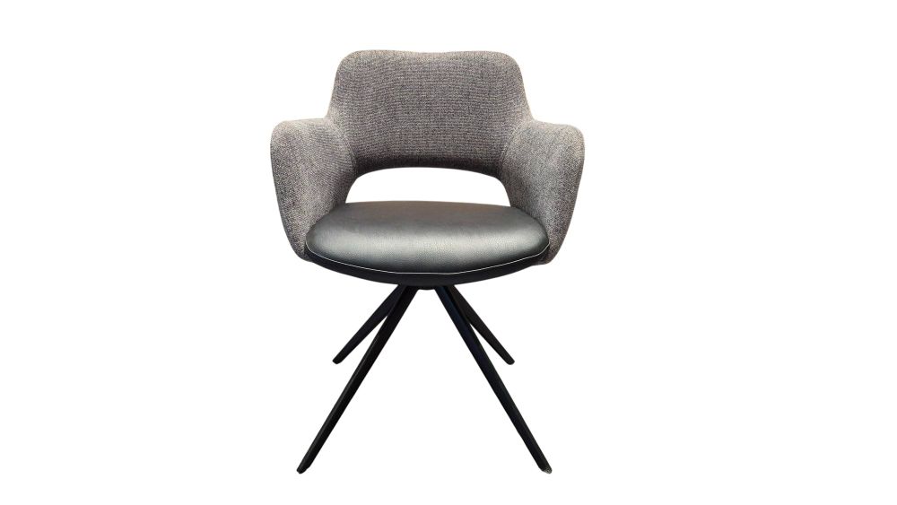 Set van 4 draaibare eetkamerstoelen SLIDE - Grijs/ C-YLI-SL-SET4