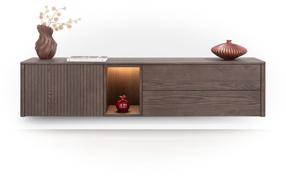 TV-meubel TRENTON - Donker eikenfineer XOO 52282CLA