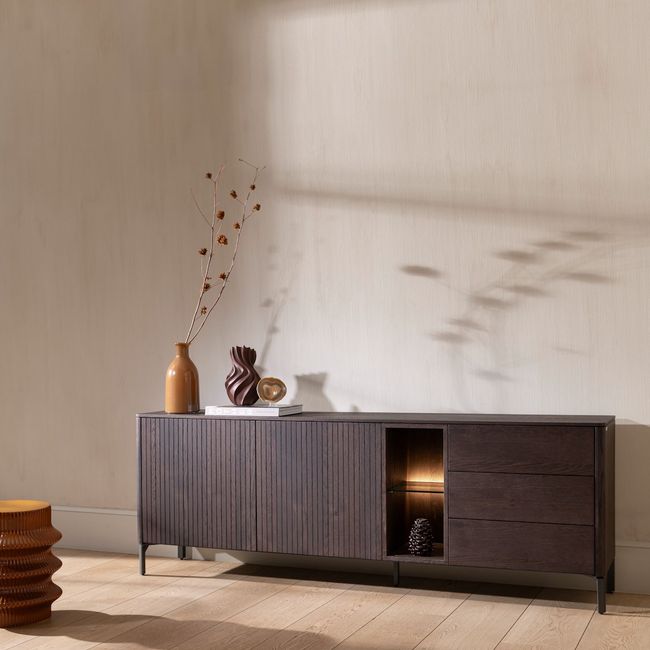 Dressoir TRENTON - Donker eikenfineer