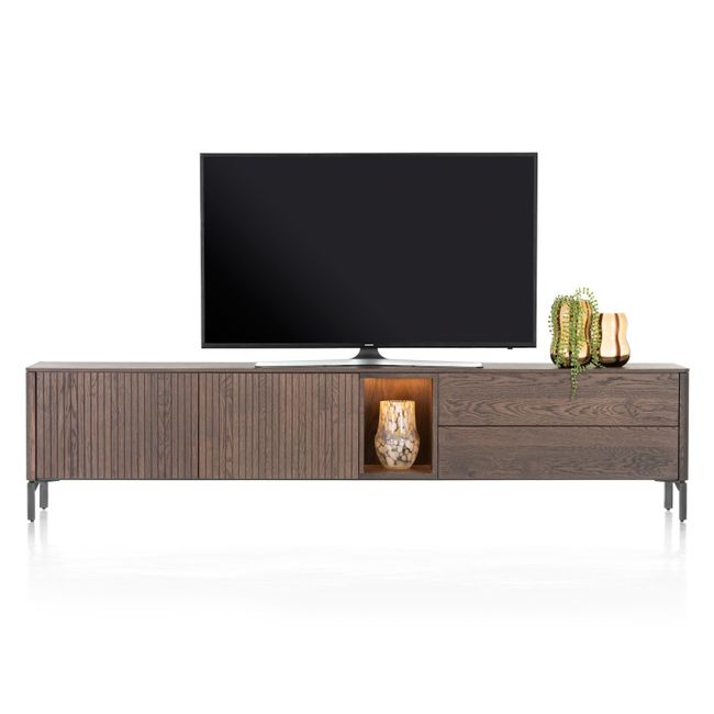 Tv-meubel TRENTON - Donker eikenfineer