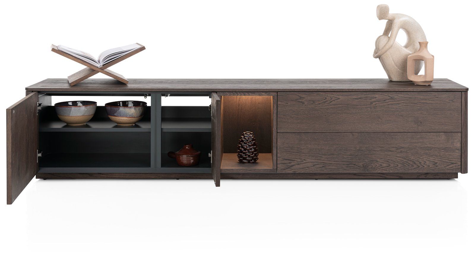 Tv-meubel TRENTON - Donker eikenfineer