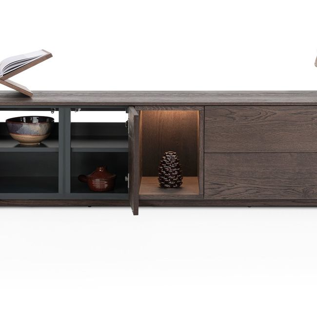 Tv-meubel TRENTON - Donker eikenfineer