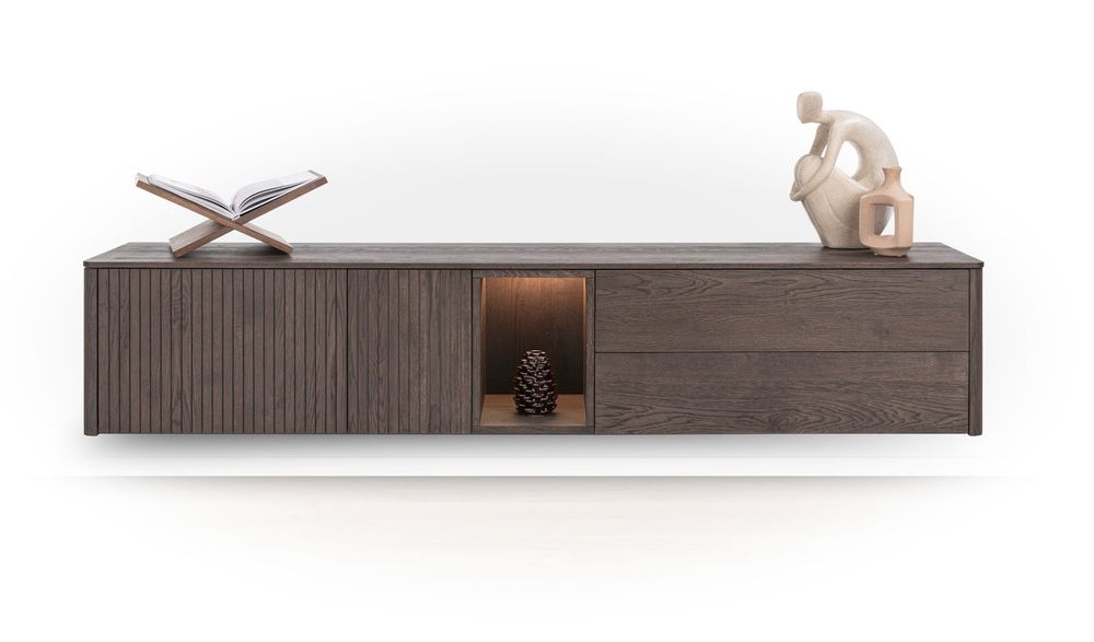 Tv-meubel TRENTON - Donker eikenfineer XOO 52281-CLA