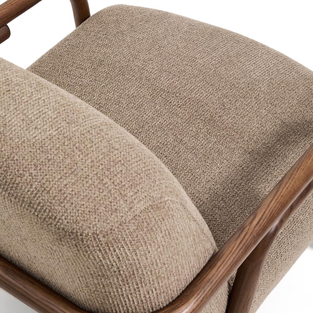Fauteuil SYLO - Taupe / Massief Essenhout KAV C00204FA11