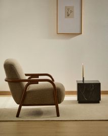 Fauteuil SYLO - Taupe / Massief Essenhout KAV C00204FA11