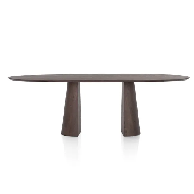 Eetkamertafel TRENTON - Donker eikenfineer