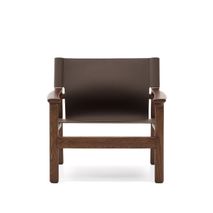 Fauteuil JAN - Donkerbruin Leder / Massief Essenho KAV C00129LE09